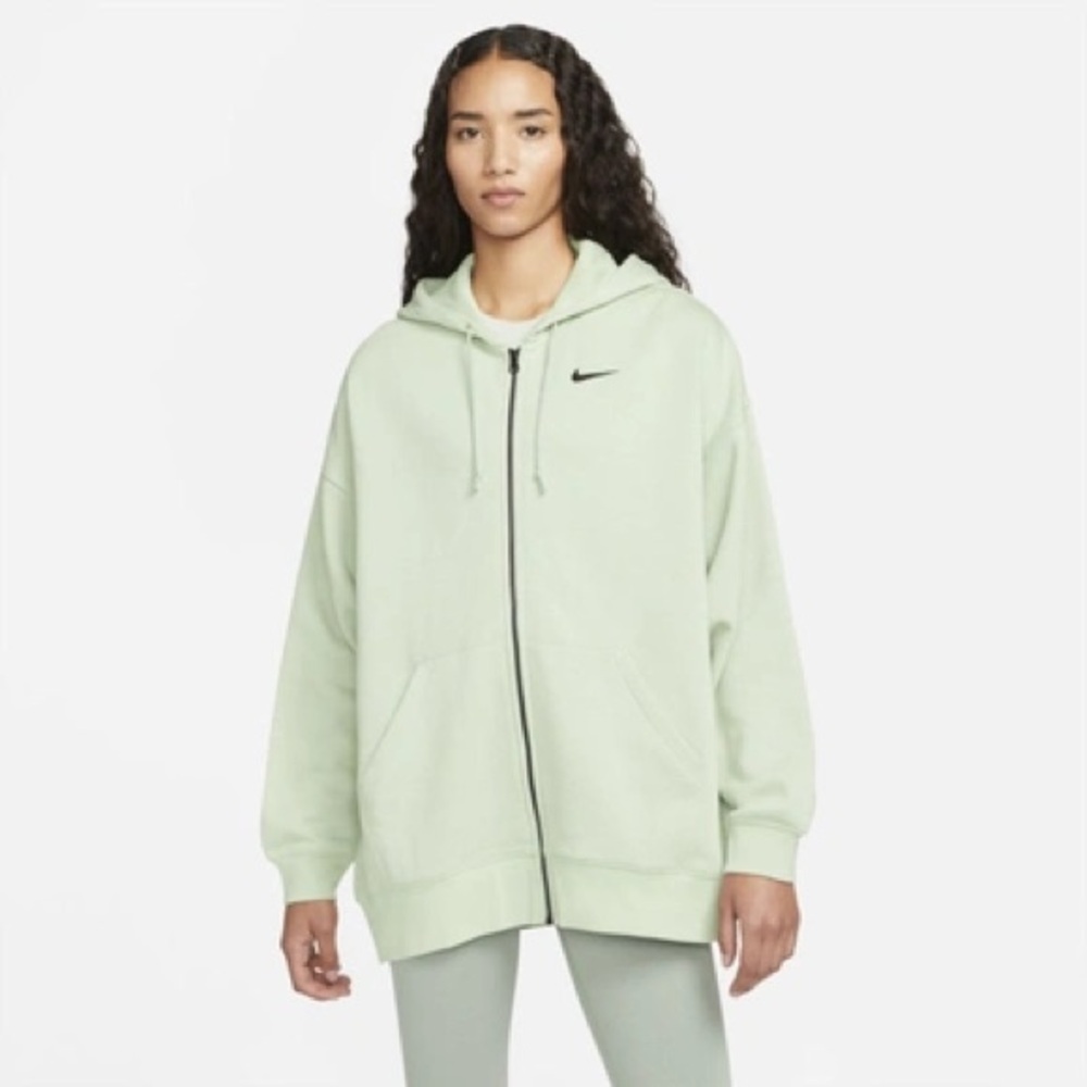NIKE Sportswear Essentials Fleece Full-zip Hoodie In Seafoam/black
